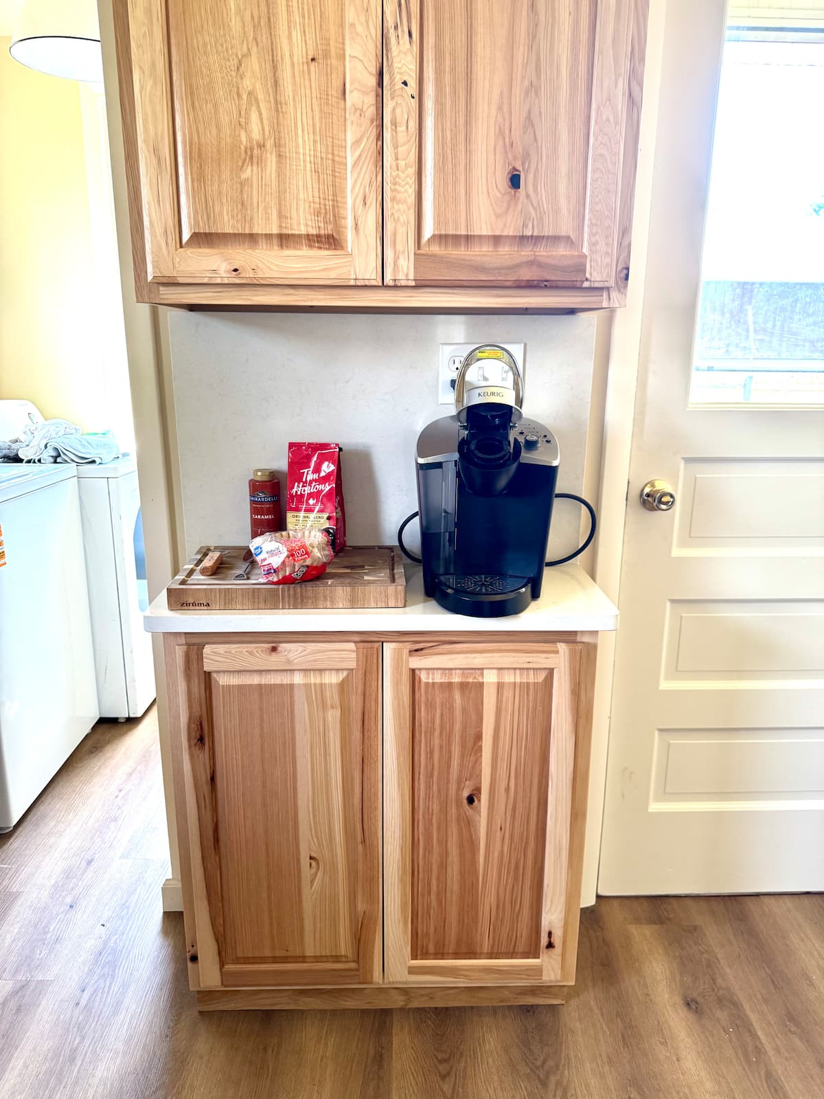 Kitchen coffee station and counter space